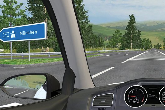 Motorway situation with simulator