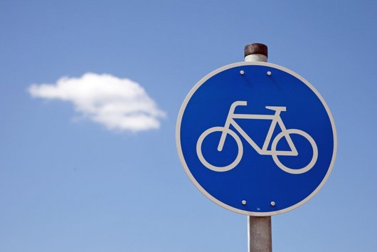 Traffic sign bicycle path.